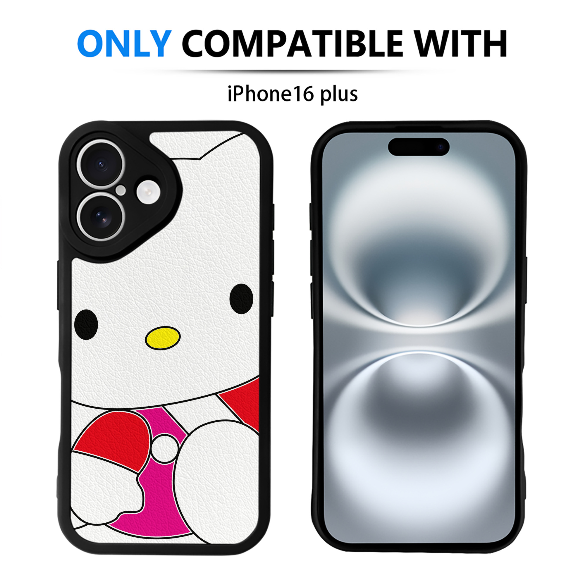 （画像用） Hello Kitty ハローキティ 【iPhone 16シリーズ対応】シリコンスマホケース（レザー調） 材質：シリコン